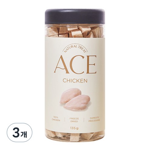 에이스트릿 반려동물 동결건조 간식 95g, 치킨, 135g, 3개