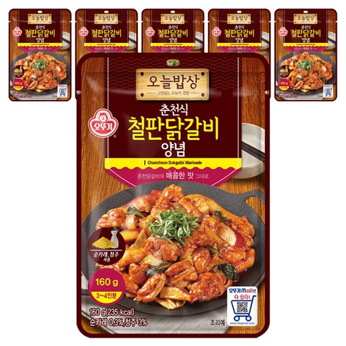 오뚜기 오늘밥상 춘천식 철판닭갈비 양념, 160g, 6개