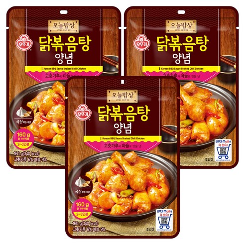 오늘밥상 오뚜기 닭볶음탕 양념, 160g, 3개