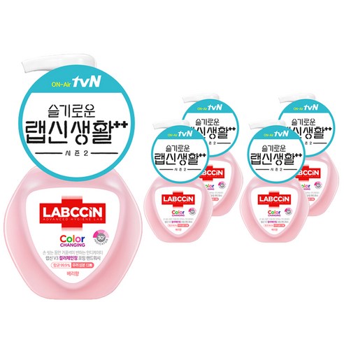 랩신 컬러체인징 핸드워시 본품, 250ml, 5개