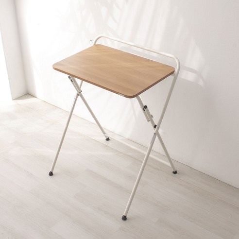  소프시스 튜브 접이식 책상 647, 티크판넬 + 화이트프레임 
