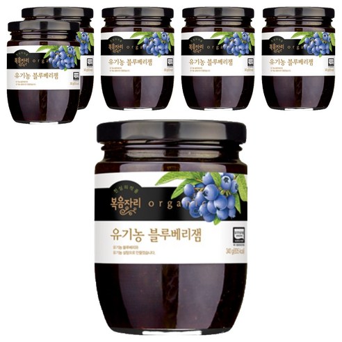 복음자리 유기농 블루베리잼, 340g, 6개