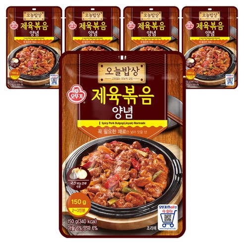 오뚜기 오늘밥상 제육볶음양념, 150g, 5개