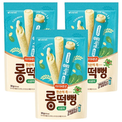 아이배냇 롱떡뻥 시금치, 3개, 30g, 시금치맛