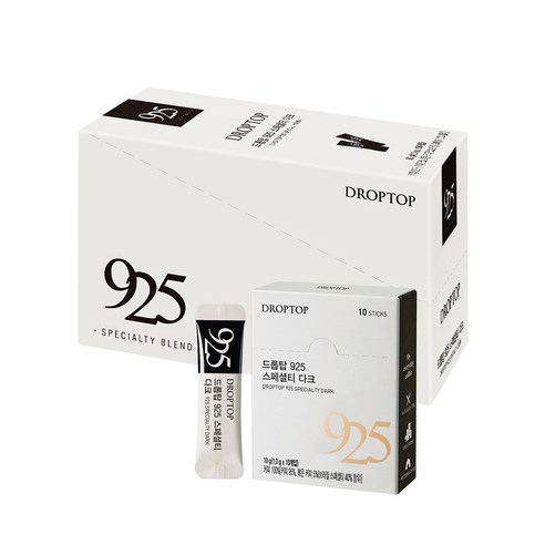 드롭탑 925 스페셜티 다크 아메리카노 원두커피믹스, 10개입, 20개, 10g