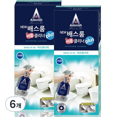 아스토니쉬 NEW 베스룸 버블 클리너 plus, 750ml, 6개