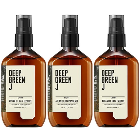 제이숲 딥그린제이 아르간 오일 헤어 에센스 라이트, 100ml, 3개