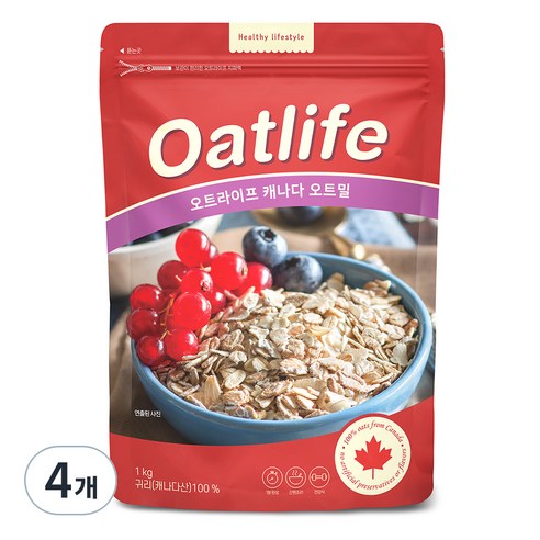 오트라이프 캐나다 오트밀, 1kg, 4개