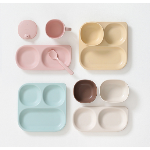 안전하고 즐거운 식사, 탁가온 네모 3구 식기세트로 시작하세요!