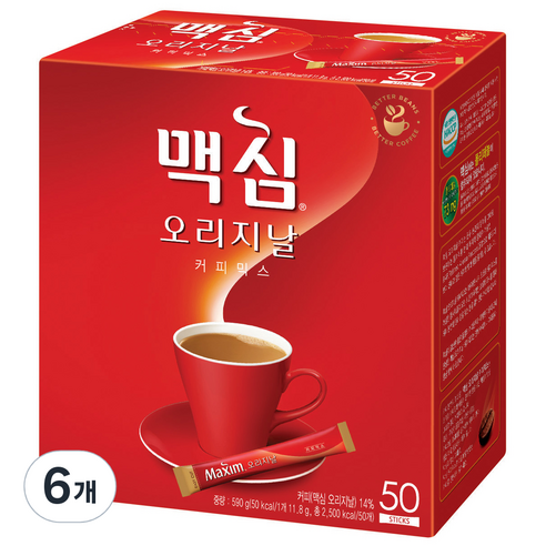 맥심 오리지날 커피믹스, 11.8g, 50개입, 6개