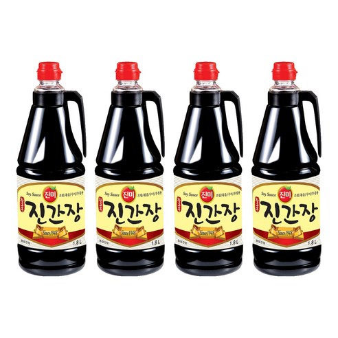 진미 참그루 진간장, 4개, 1.8L