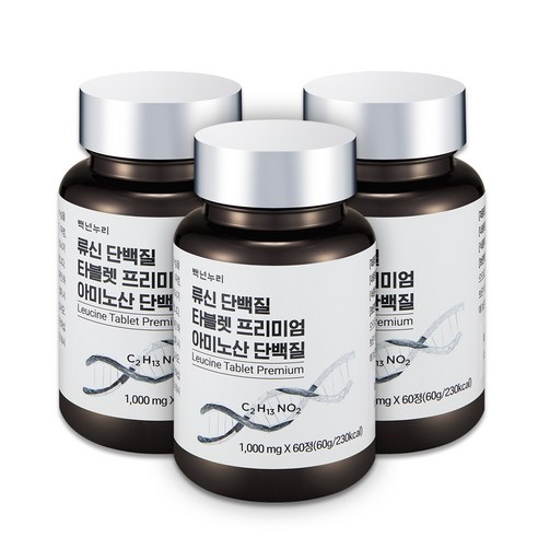 백년누리 류신 단백질 타블렛 프리미엄 아미노산 단백질 1000mg, 4박스, 60g 백년건강