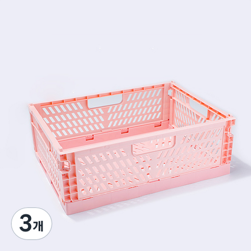 다용도 수납 정리함 폴딩 박스 XL, 핑크, 3개
