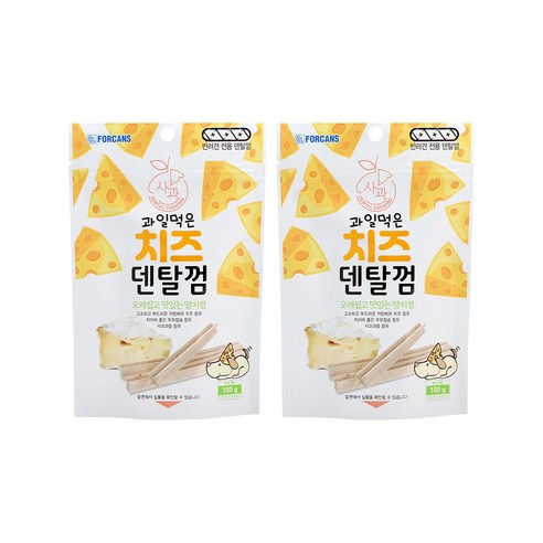 포켄스 강아지 과일먹은 치즈덴탈껌, 사과, 100g, 2개