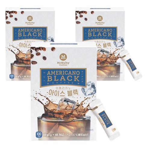 맥널티커피 아메리카노 아이스 블랙, 1g, 100개입, 3개