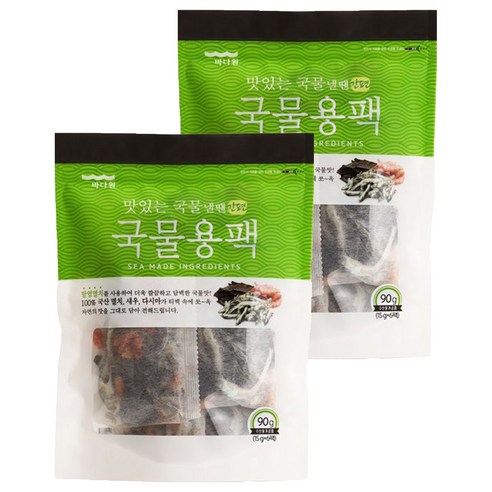 바다원 맛있는 국물 낼땐 국물용팩, 90g, 2개