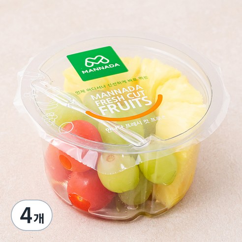 만나다 프레시 믹스 파인애플 포도 토마토, 250g, 1개입, 4개