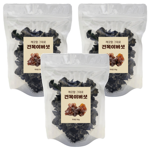 준컴퍼니 깨끗함 그대로 국산 건목이버섯, 50g, 3개