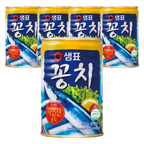 샘표 꽁치 통조림, 400g, 5개