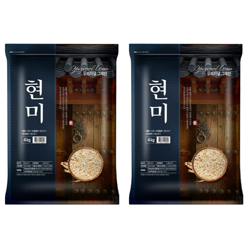 오리지널그레인 국산 현미, 4kg, 2개