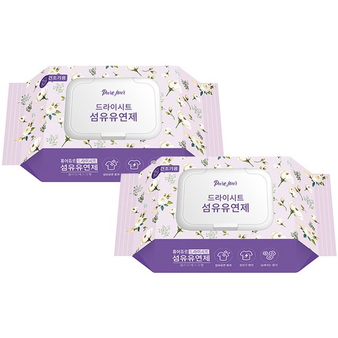 퓨어주르 드라이시트 섬유유연제 화이트머스크, 30매, 2개