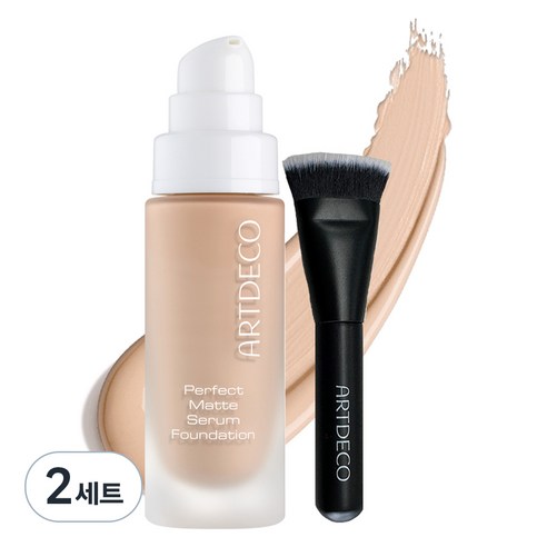 아르데코 퍼펙트 매트 세럼 파운데이션 20ml + 파운데이션 브러쉬 세트, 46호 샌드, 2세트