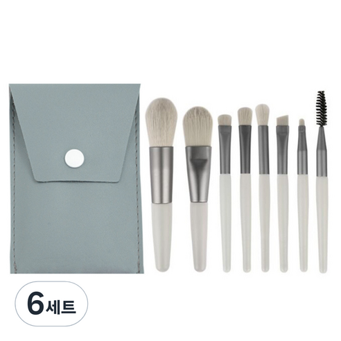 데일리프렌즈 연지네 미니 메이크업 브러쉬 8종 세트, 민트그린, 6세트