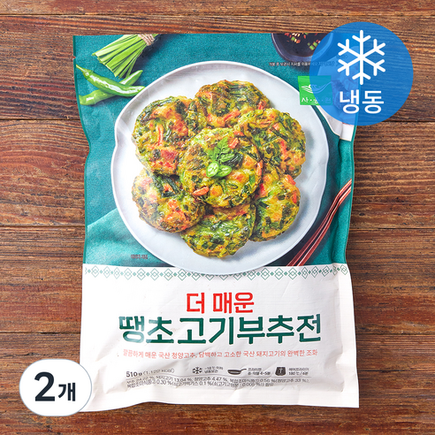 사옹원 더 매운 땡초 고기 부추전 (냉동), 510g, 2개