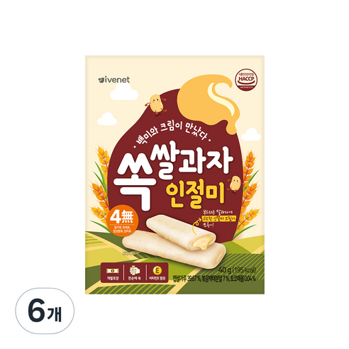 아이배냇 유아용 쏙쌀과자 40g, 2개, 인절미맛 올바름쌀과자