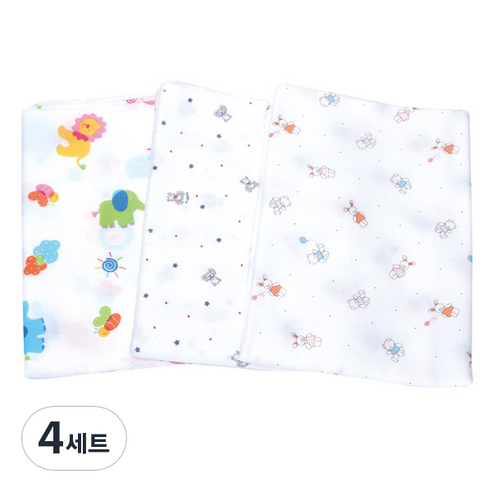 베이비붐 천기저귀 3종 혼합세트, 큐빅, 풍선친구, 동물, 4세트