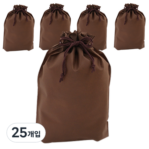 SYP 초코 부직포 스탠드 복주머니 25 x 35 cm, 혼합 색상, 25개입