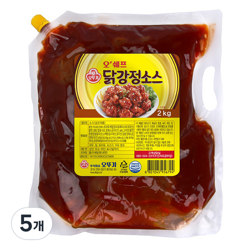 오뚜기 오쉐프 닭강정소스, 5개, 2kg