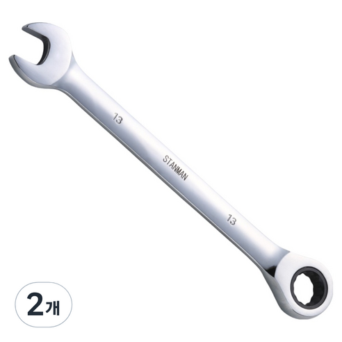 스탠맨 기어라쳇렌치 스패너 13mm, 2개
