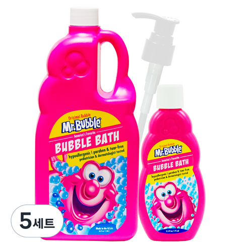 미스터버블 오리지널 버블바스 딸기향 1060ml + 75ml + 펌프, 5세트
