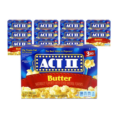 액트투 전자렌지용 팝콘 버터맛 3p, 234g, 12개