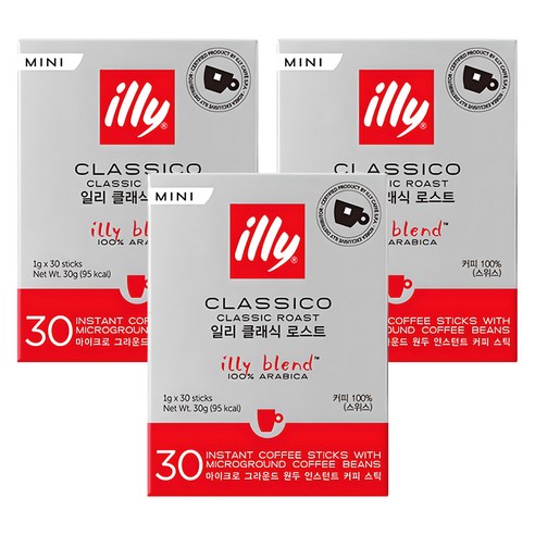 일리 클래식 로스트 미니 스틱원두커피, 1g, 30개입, 3개