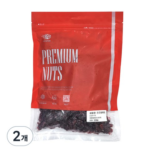 다다모마켓 건크랜베리, 500g, 2개