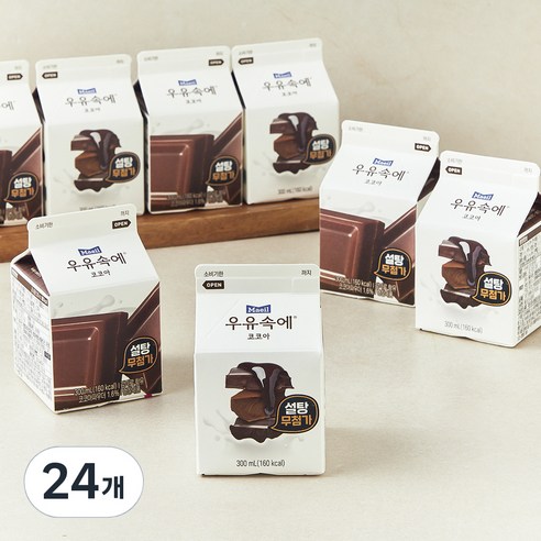 매일유업 우유속에 코코아 설탕무첨가, 300ml, 24개