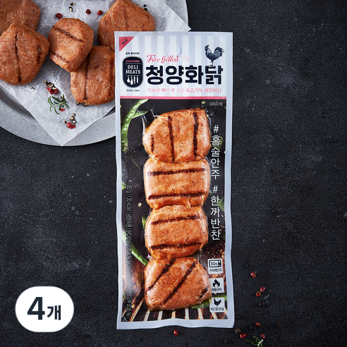 존쿡델리미트 직화 청양화닭, 80g, 4개