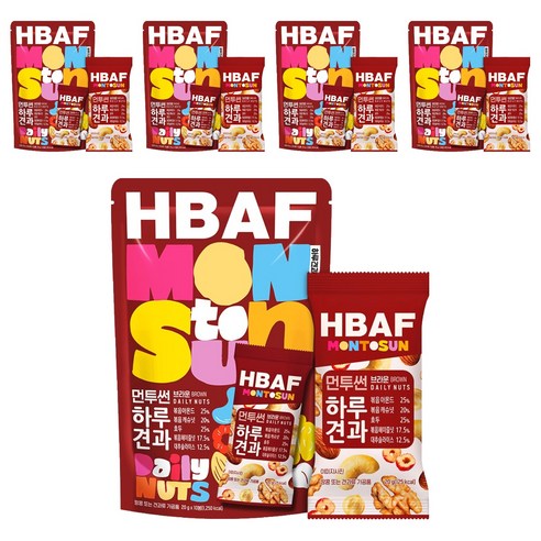 HBAF 먼투썬 하루견과 브라운 10p, 200g, 5개