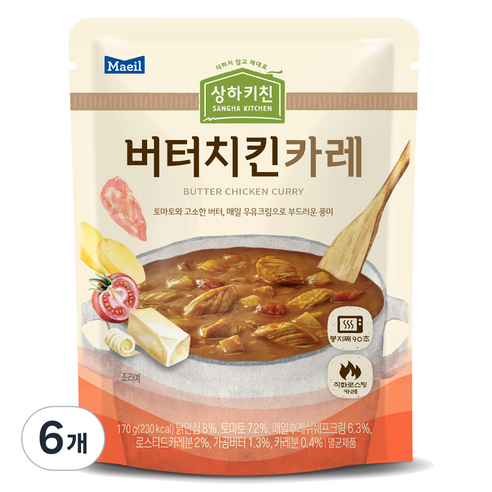 상하키친 매일유업 버터치킨 카레, 170g, 6개