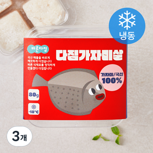 바른다짐 다짐가자미살 (냉동), 3개, 80g