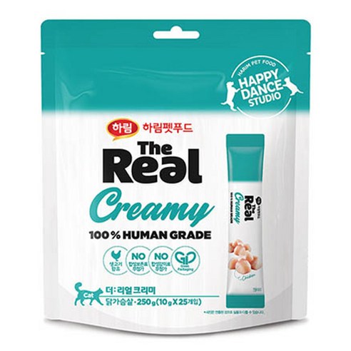 하림더리얼 고양이 크리미 닭가슴살 파우치 10g x 25p, 닭고기, 250g, 1개