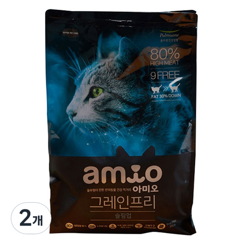 아미오 그레인프리 슬림업 반려묘 사료, 닭, 1.8kg, 2개