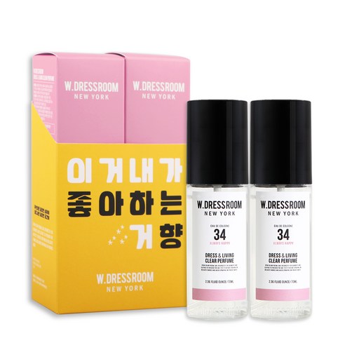 더블유드레스룸 드레스 & 리빙 클리어 퍼퓸 S2 70ml, No 34 올웨이즈해피, 2개입