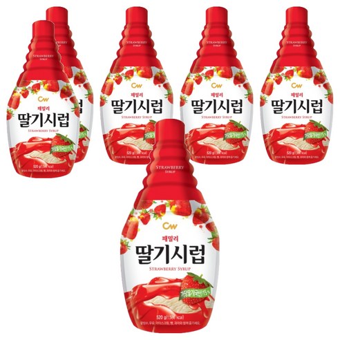 청우 패밀리 딸기시럽, 520g, 6개