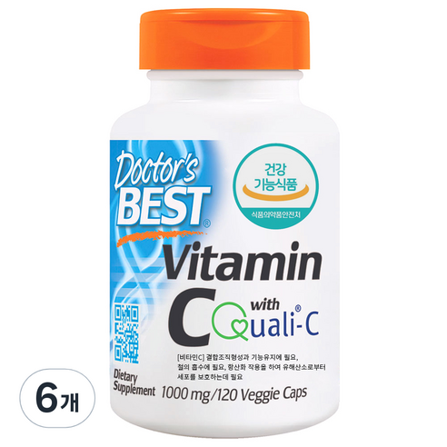 Doctor''s Best 비타민 C 1000mg 베지캡, 120정, 6개