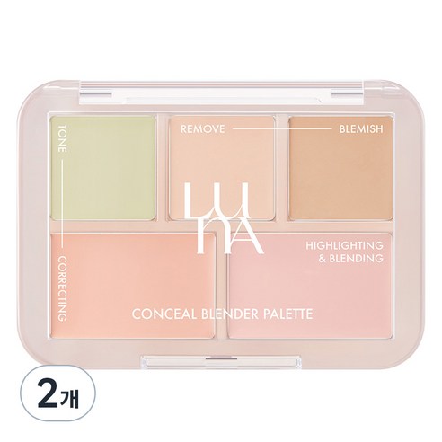 루나 컨실 블렌더 팔레트 6g, 1호 클리어 커버, 2개