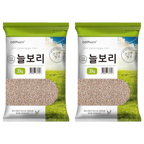대구농산 국산 늘보리쌀, 2kg, 2개