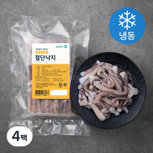 싱싱특구 완전손질 절단낙지 (냉동), 500g, 4팩